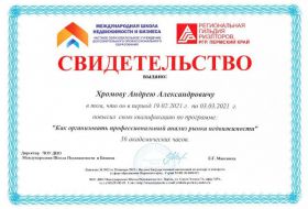 Свидетельство повышения квалификации